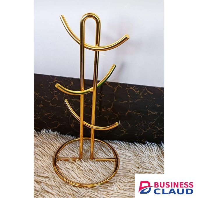 Heavy Duty Gold & Silver Cup Holder Stand Durable Metal Organizer for Cups & Plates
