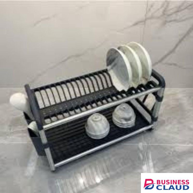 Aluminium 2 Tier Dish Drying Rack for Kitchen counter- Rust Proof