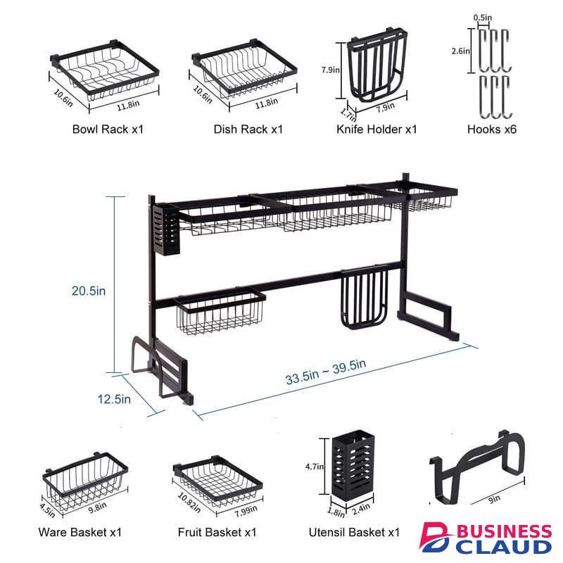 Rust proof Heavy Metallic 85cm over the sink rack