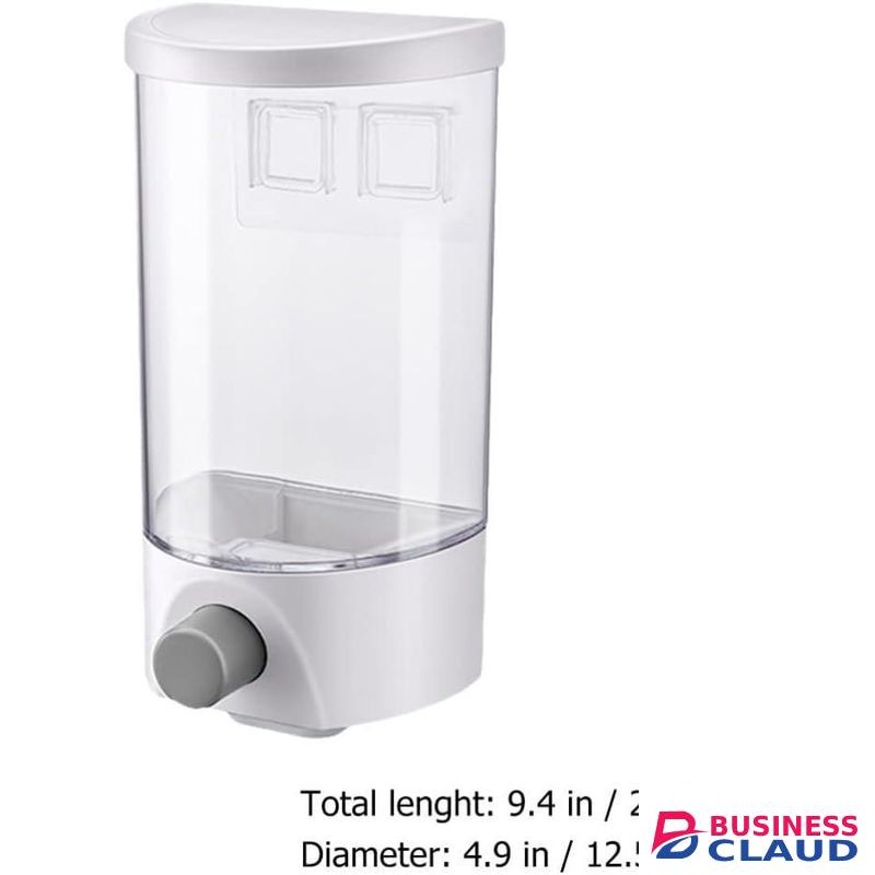 Wall-Mounted Food Storage Container with Portion Control Button Clear Airtight Canister for Rice and Grains Stackable Kitchen Organizer