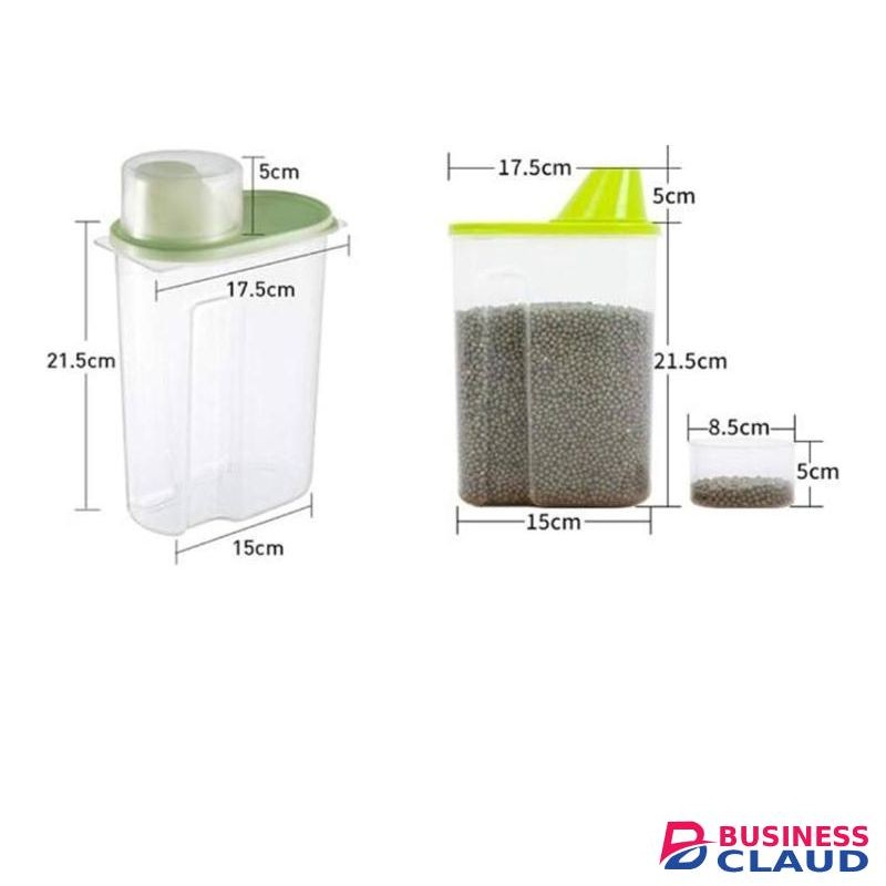 2kg Airtight Cereal Storage Container Set With Cover Lid for Flour,Sugar,Grain,Rice&Baking Supply