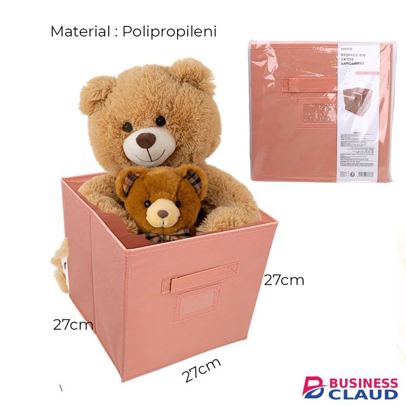 Miniso Solid Color Fabric Storage Bin(Pink)