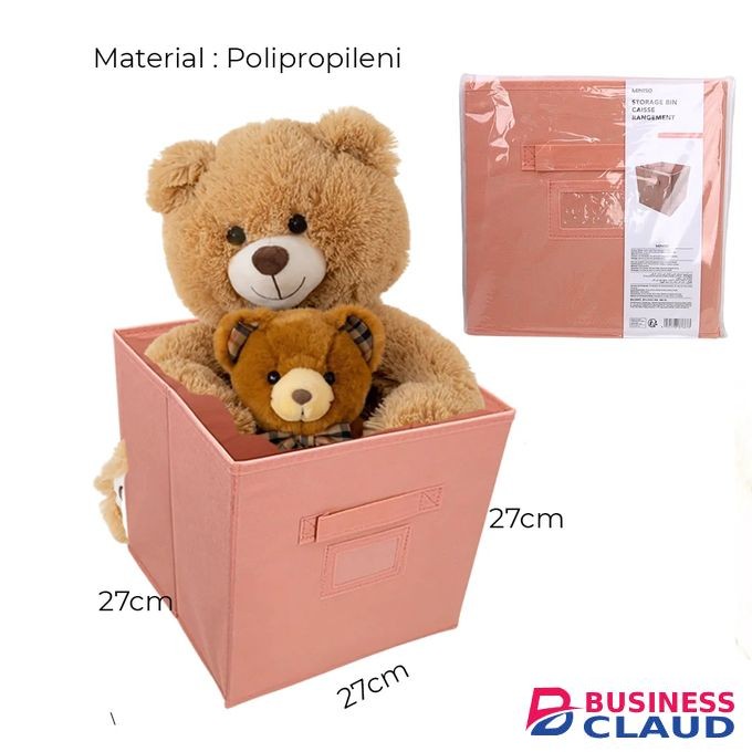 Miniso Solid Color Fabric Storage Bin(Pink)