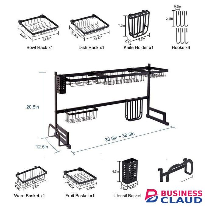 Rust proof Heavy Metallic 85cm Over The Sink Rack perfect for kitchen organization strong durable corrosion resistant easy to install holds dishes utensils and kitchen essentials efficiently