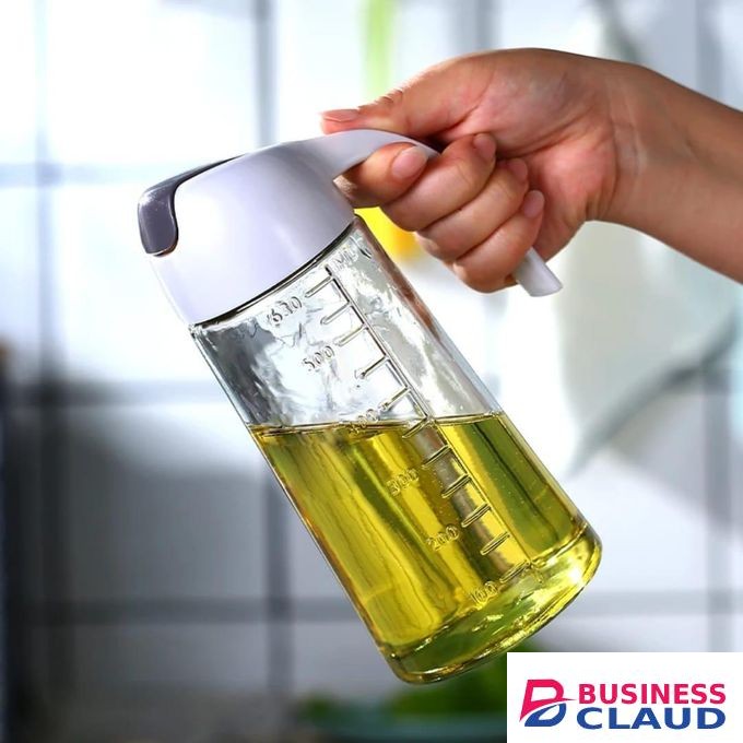 630ml Automatic Opening Glass Oil Bottle, Leakproof Kitchen Vinegar Dispenser, Smart Gravity Lid Condiment Carafe