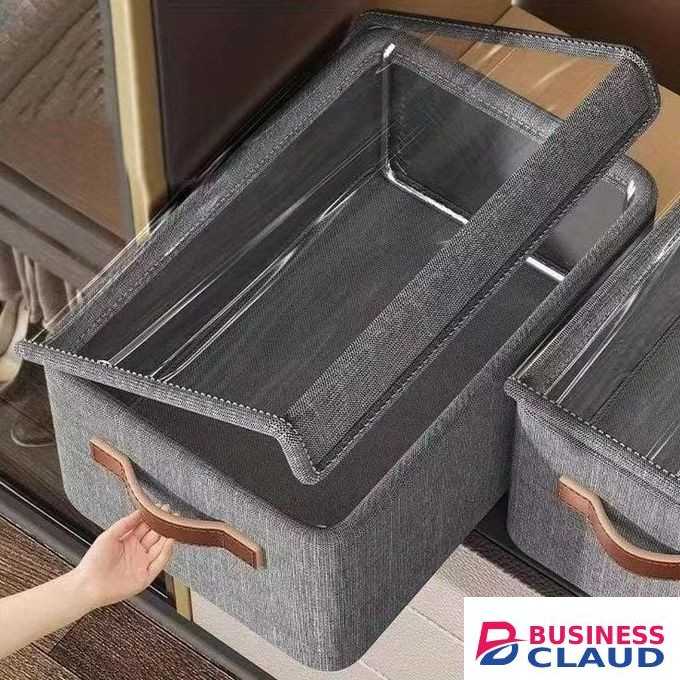 Heavy Foldable Clothes Storage Box with cover/ Clothes Organizer/ Jeans Pants Sweaters Organizer/ Drawer Shelf Wardrobe Organizer 50cm x 20cm x 30cm