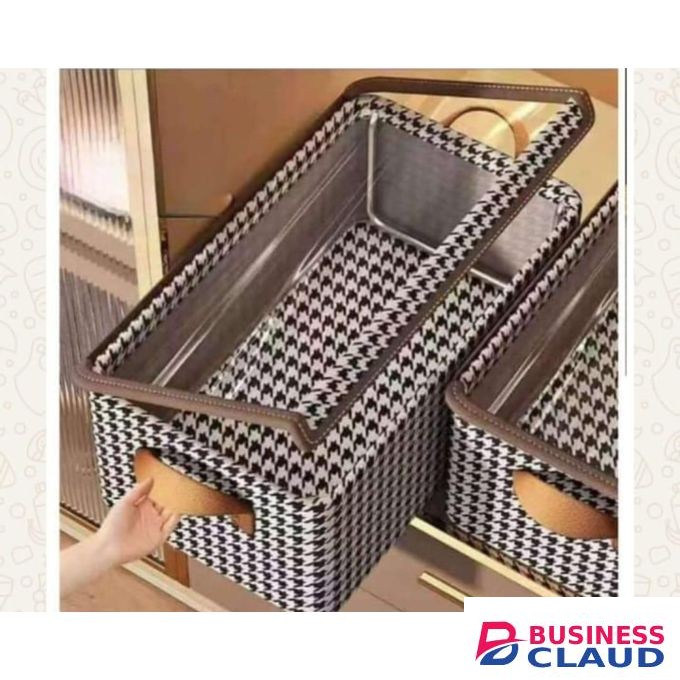 Wardrobe Foldable dotted Closet Organizer with a Cover - 50cm x 20cm x 30cm