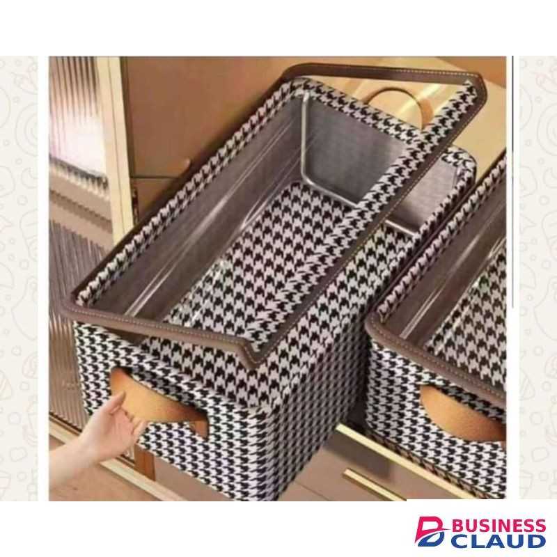 Wardrobe Foldable dotted Closet Organizer with a Cover - 50cm x 20cm x 30cm