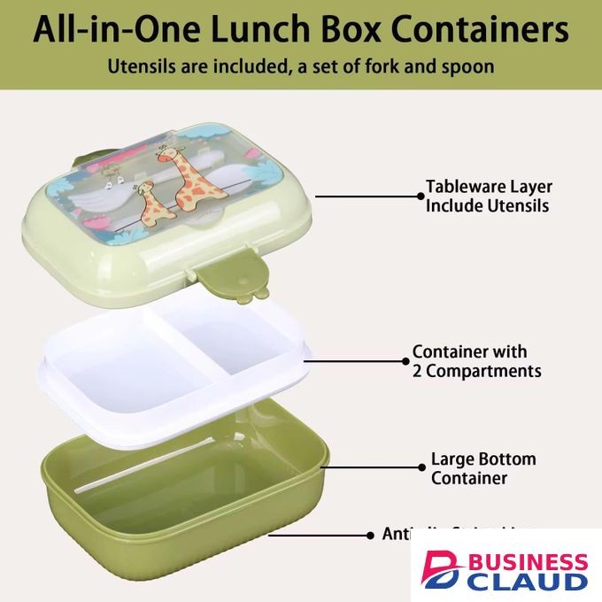 Kids Lunch Box and Water Bottle Set – Cartoon Design