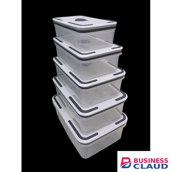 Share this product 5 In 1 Fridge Containers KEEP FRESH Colour ~Clear With Freezer Free Lid Big Size 2900ml Small Size 450ml