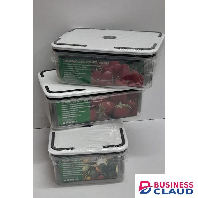 Share this product 5 In 1 Fridge Containers KEEP FRESH Colour ~Clear With Freezer Free Lid Big Size 2900ml Small Size 450ml