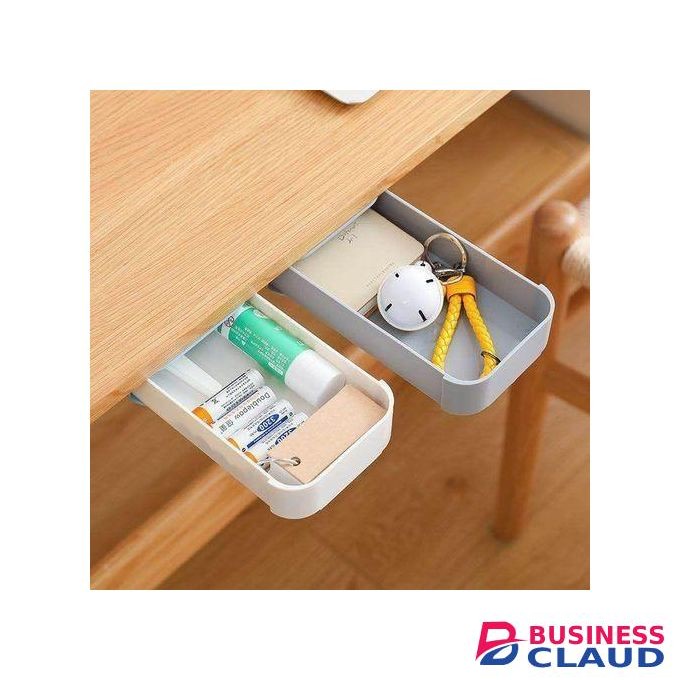 Hidden Drawer Storage Box Tray Mini Desk Organizer Under Desk/Table Organizer