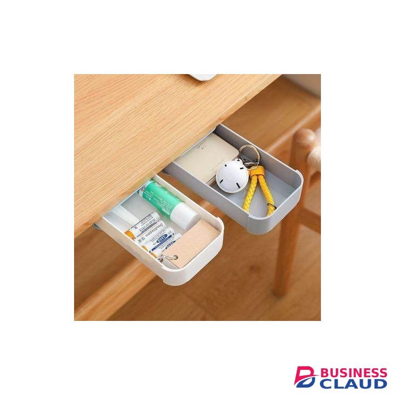 Hidden Drawer Storage Box Tray Mini Desk Organizer Under Desk/Table Organizer