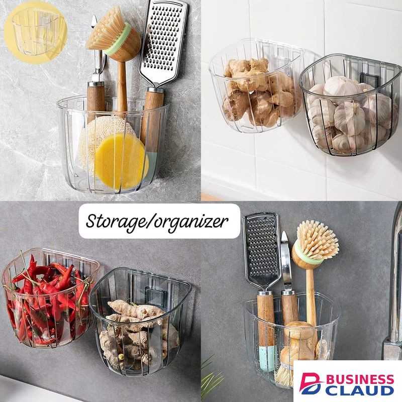 Multi-purpose Kitchen Onion Potato Tomato Storage Hanging Baskets Fruit Garlic Ginger Garbage Box Organizer Wall-mounted
