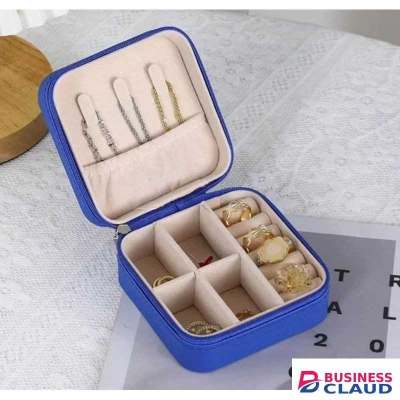 Square, portable travel jewelry box (or organizer case).