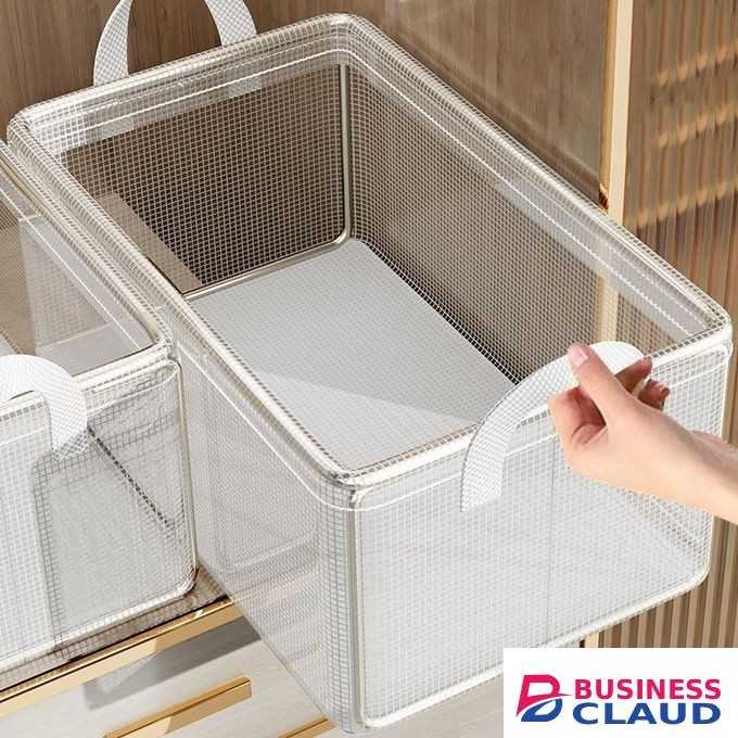 Clear Grid Steel Frame Storage Box