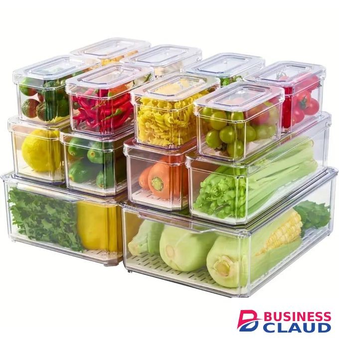 14pcs Stackable Acrylic Fridge Storage Containers