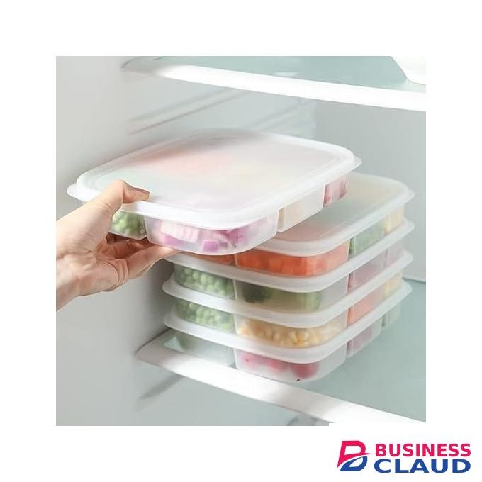 Multi-Compartment Fridge Storage Container with Lid