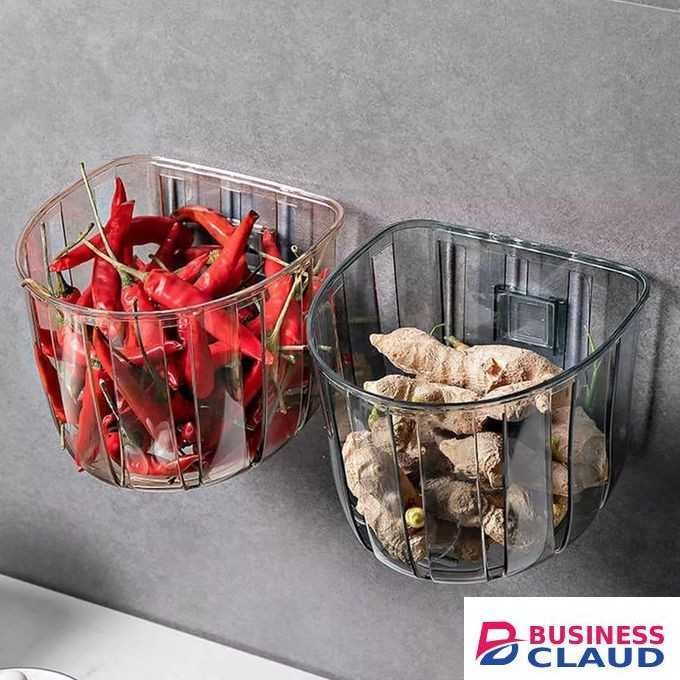 Multi-purpose Kitchen Storage Hanging Baskets Fruit Garlic Ginger Garbage Box Organizer Wall-mounted