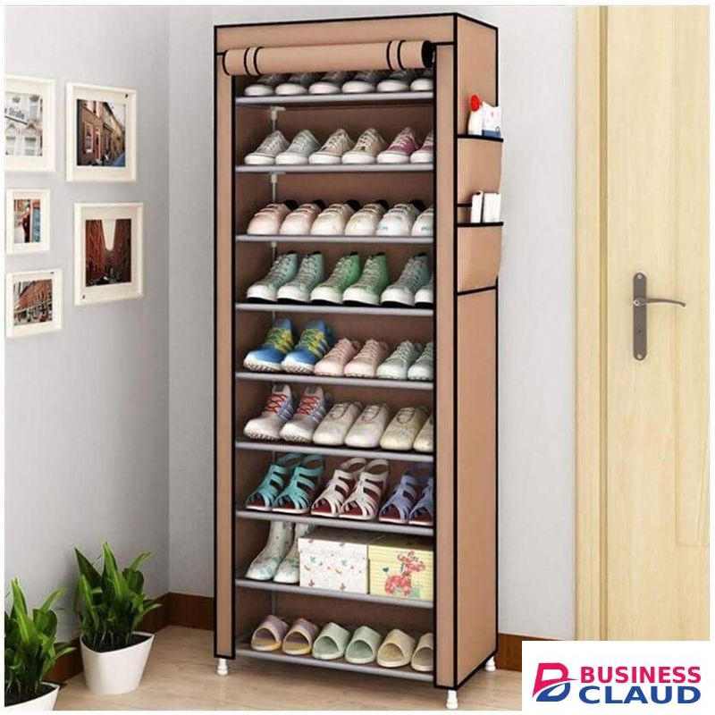 10 Tier Dustproof 27 Pair Shoes Rack Stand Storage Cabinet
