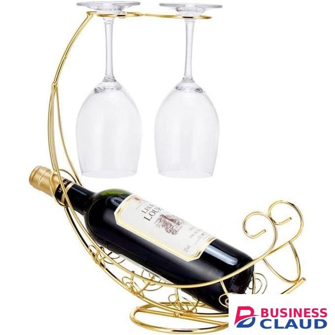 Tabletop Wine Rack, Kitchen Bar Metal Fine Forged Wine Glass Display Holder