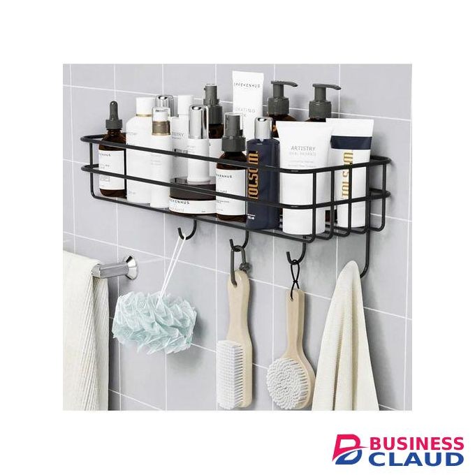 Bathroom Shelf Organizer Storage Rack With Towel Hanger