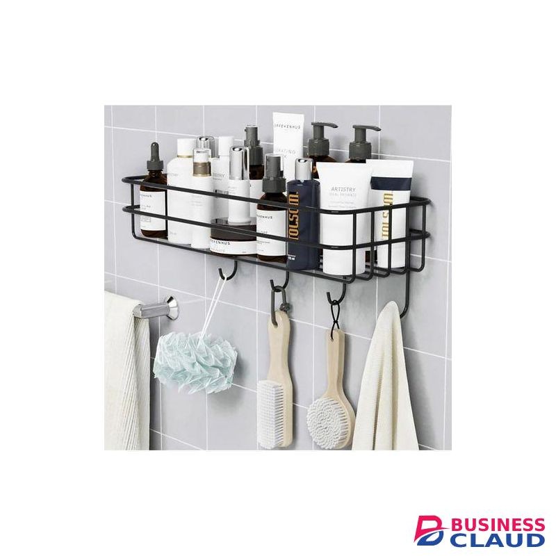 Bathroom Shelf Organizer Storage Rack With Towel Hanger