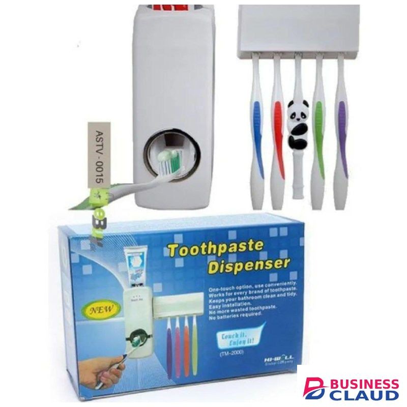 Automatic Toothpaste Dispenser Wall Mount Bathroom Accessories Toothpaste Squeezer Toothbrush Holder Toothpaste Storage