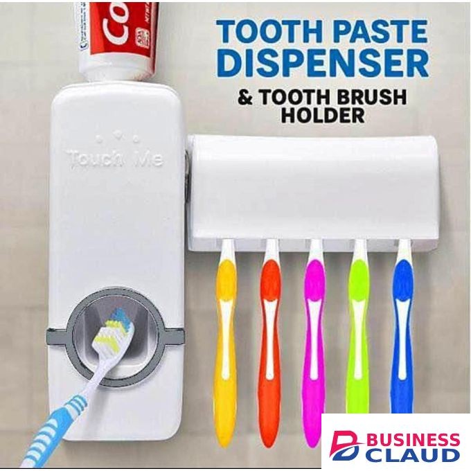 Automatic Toothpaste Dispenser Wall Mount Bathroom Accessories Toothpaste Squeezer Toothbrush Holder Toothpaste Storage