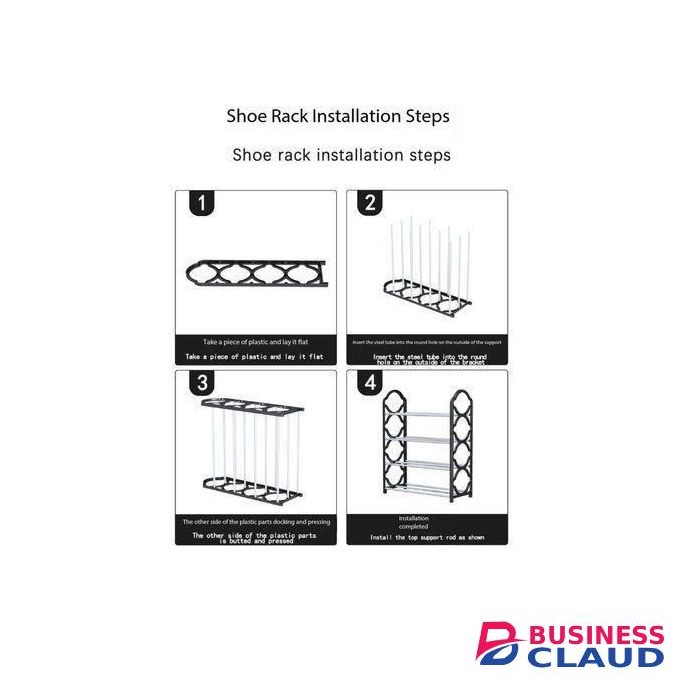 Pink 5 Layer cute Simple Plastic Shoe Rack