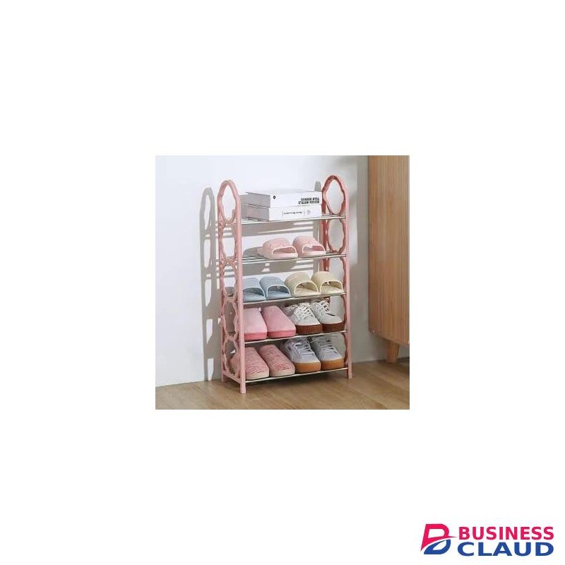 Pink 5 Layer cute Simple Plastic Shoe Rack