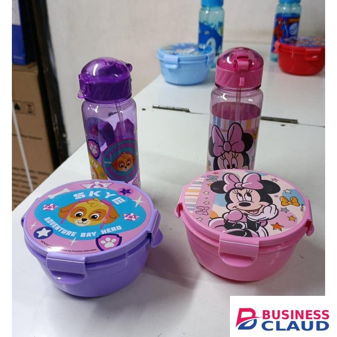 Combo Disney cartoon themed, Sonic, paw patrol, Spiderman, Mickey mouse 2-in-1 Lunch Box