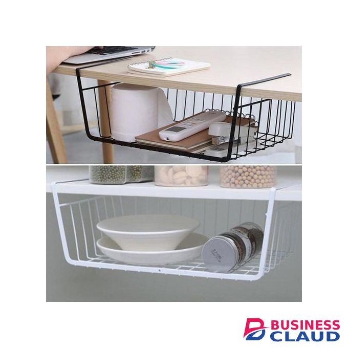 Under The Shelf Desk Table Mesh Rack Storage Organizer