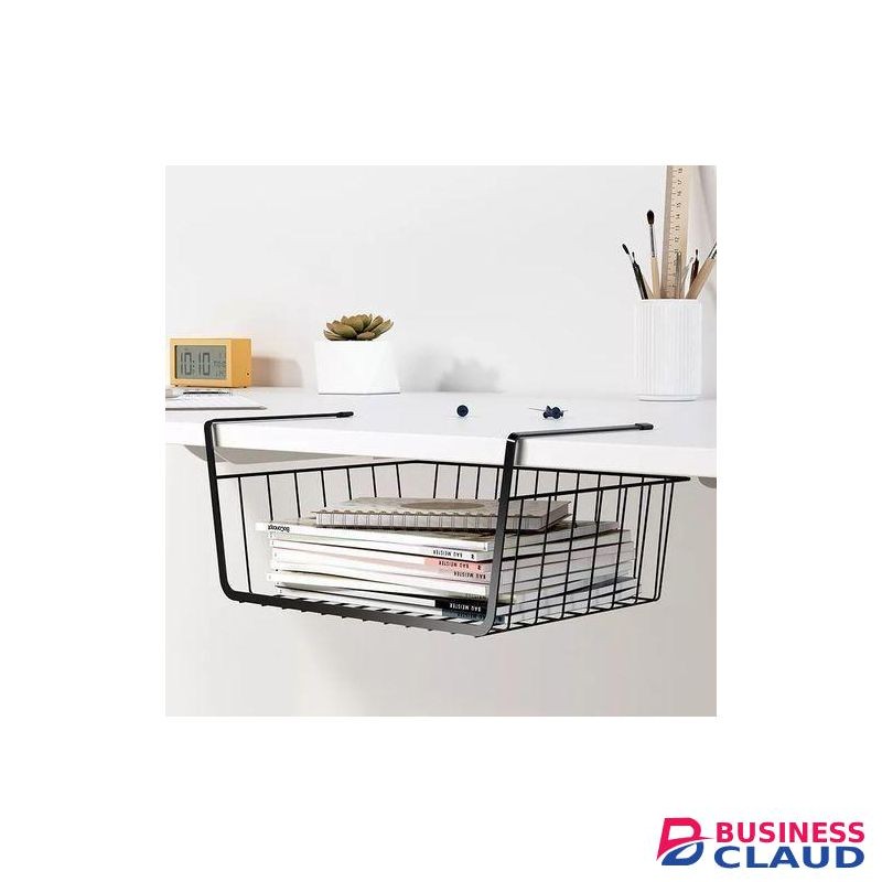 Under The Shelf Desk Table Mesh Rack Storage Organizer
