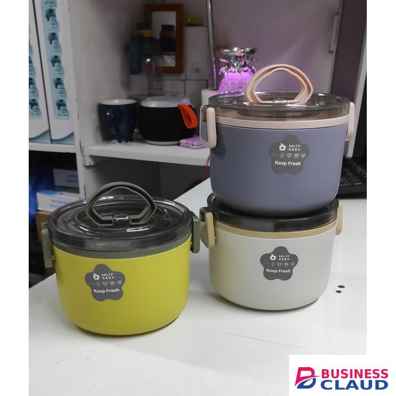 Heated Lunch Box Stainless Steel Round Lunch Box Thermal Insulation Lunch Box Double Insulation Tableware Food