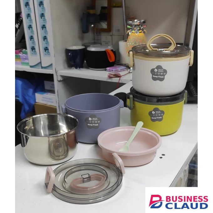 Stainless Steel Round Thermal Lunch Box with Clear Lid – Double Insulation Food Container