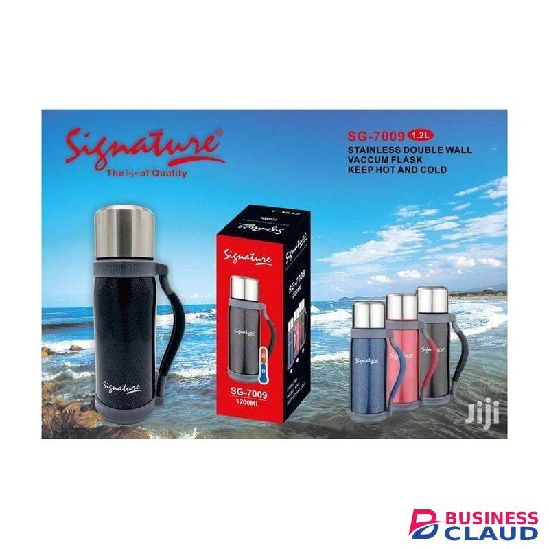 Signature Hot Sale 1200ml Unbreakable Vacuum Thermos Flask - Asbestos Free, MULTICOLOR