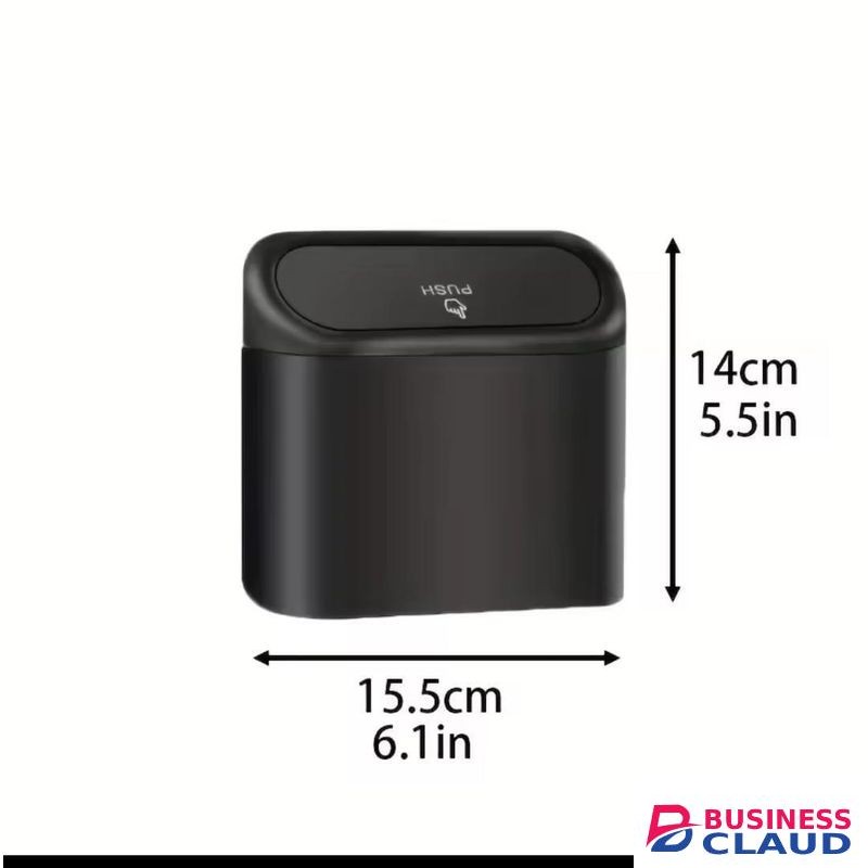 Car Trash Can with Auto Rebound Push Lid – Leakproof Vehicle Garbage Bin, Compact and Durable, Easy to Install, Keeps Car Clean and Organized, Travel and Road Trip Essential