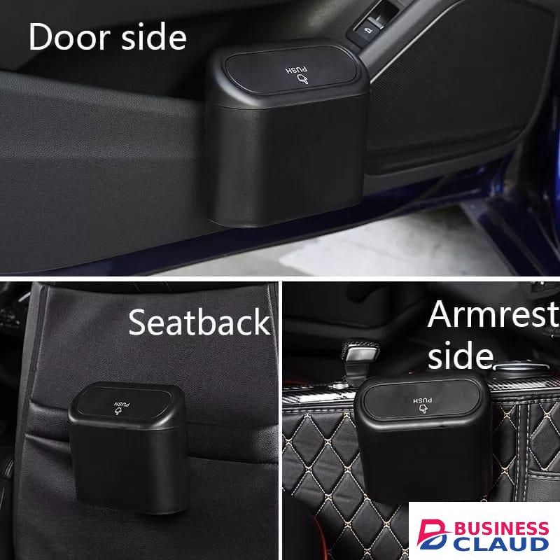 Car Trash Can with Auto Rebound Push Lid – Leakproof Vehicle Garbage Bin, Compact and Durable, Easy to Install, Keeps Car Clean and Organized, Travel and Road Trip Essential