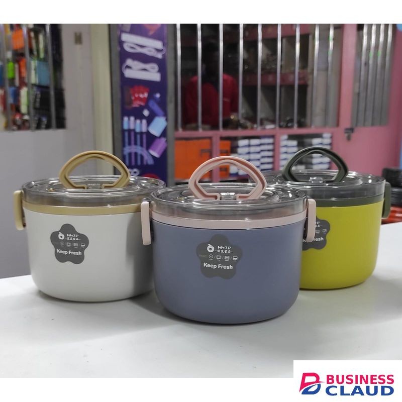 Stainless Steel Insulated Lunch Box - Double-Layer Thermal Food Container with Spoon - Round Leak-Proof Bento for Hot/Cold Meals at School, Work, Travel - Food Grade & BPA-Free