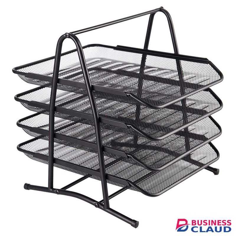 4-Tier Metal Wire Document tray Desk Organizer
