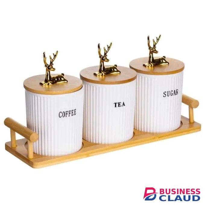 3Pc Ceramic Storage Canister