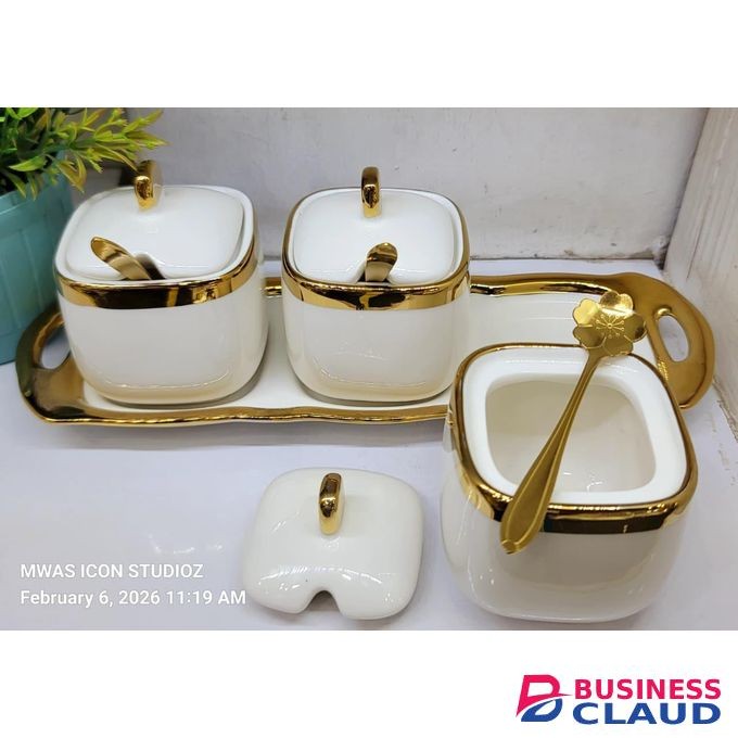 3 pcs Ceramic Canisters Kitchen Storage Containers Airtight Jars for Coffee Sugar Flour Pantry Organization Durable and Stylish Set