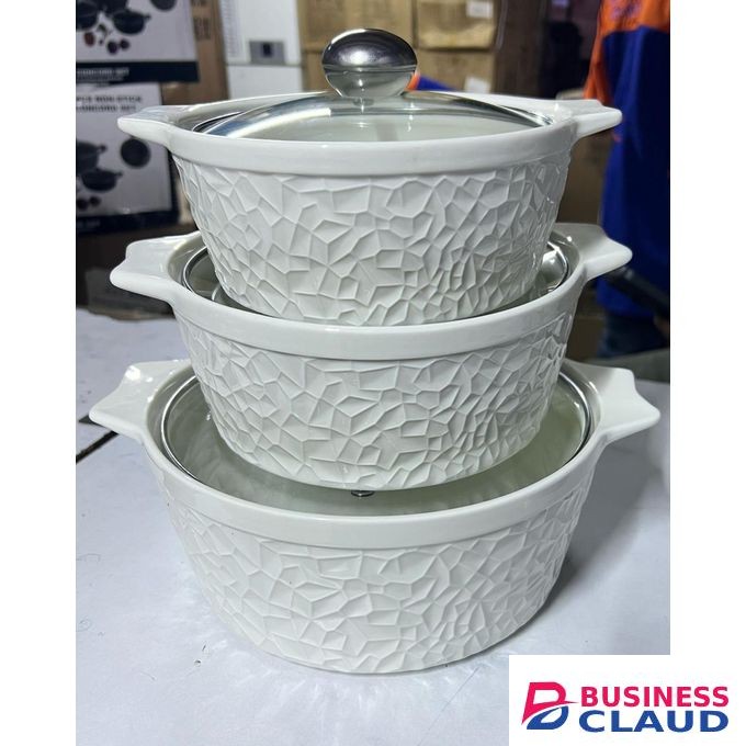 3 Pcs Ceramic Pots