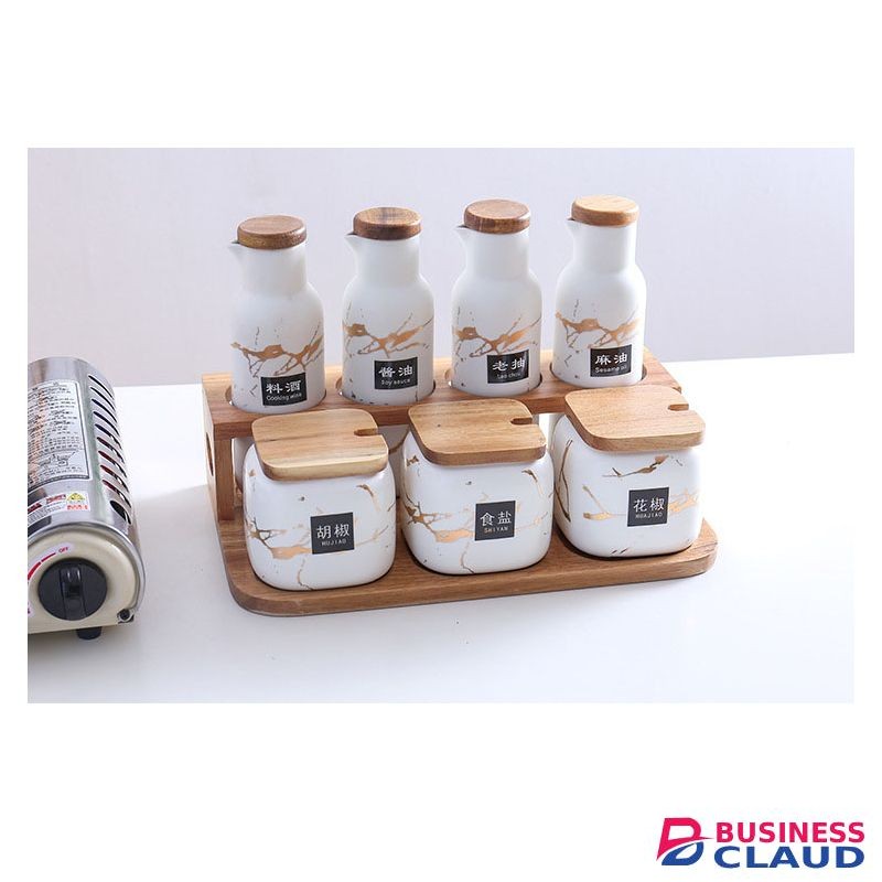 CeramicDispenser Set Porcelain Condiment Container.