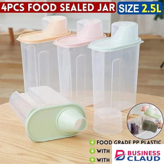 2 litres Cereal Container Storage Kit, Pour Jet, Airtight Design, Perfect Capacity for Kitchen and Home Storage Containers Dispensers, Food Storage Containers