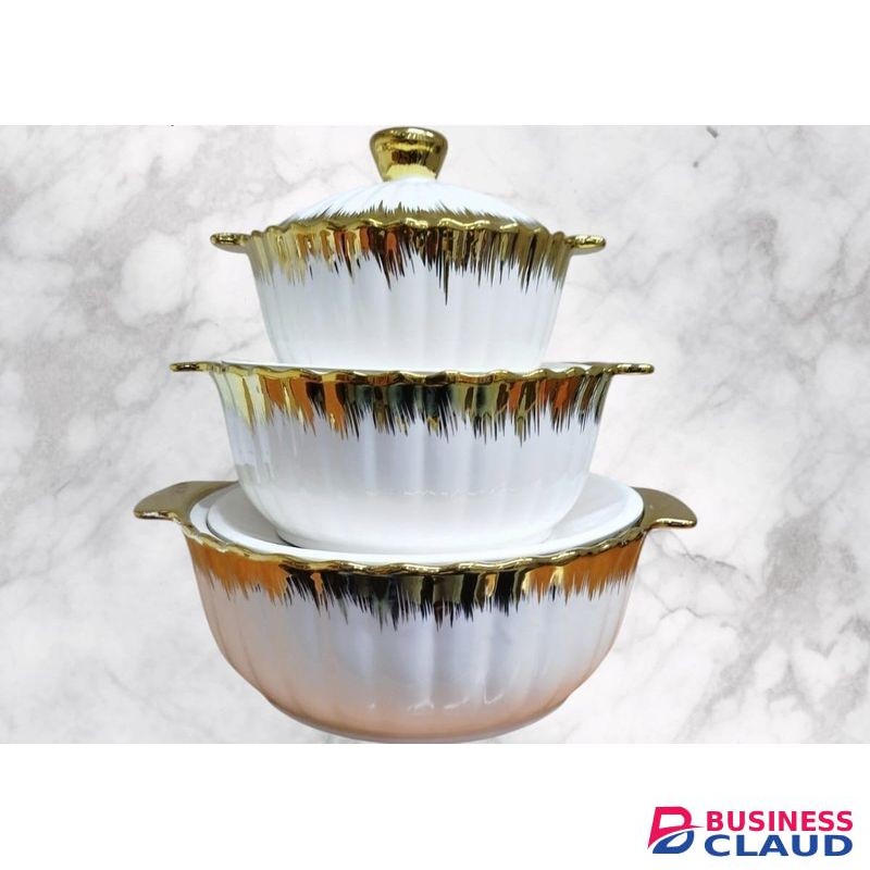 Ceramic 3pc bowl set