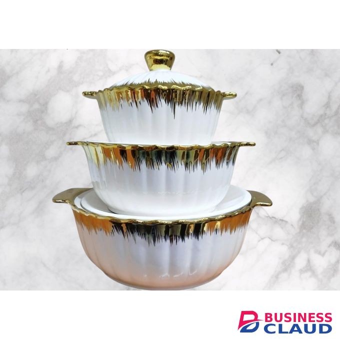 Ceramic 3pc bowl set