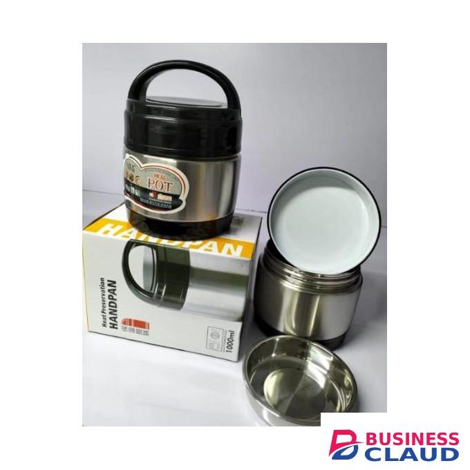 Steel Heat Preservation Vacuum Food Flask Hand Pan 1ltr