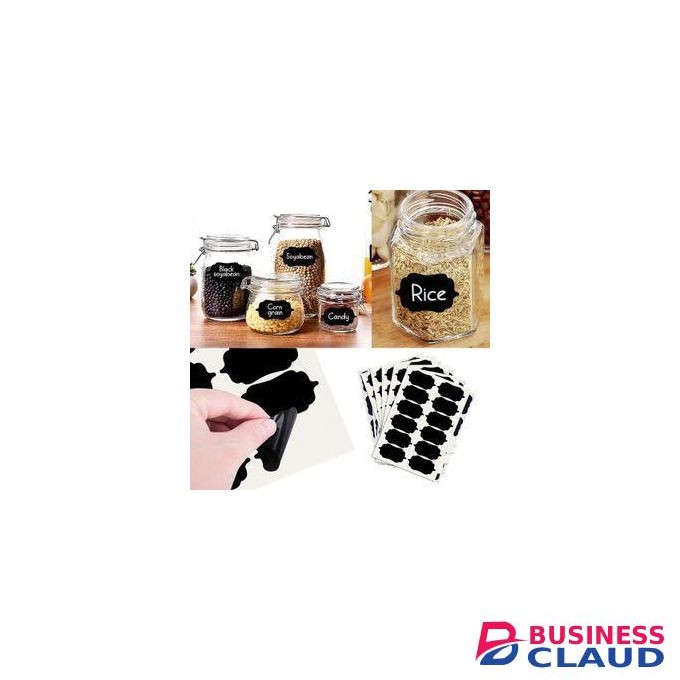80 Chalkboard Labels for Storage Bins, Chalkboard Stickers with Chalk Maker, Chalk Labels for Kitchen Containers and Organizing, Removable Black Food Pantry Label Stickers for Jars Glass Bottles - comes with a pen - 2 PACK